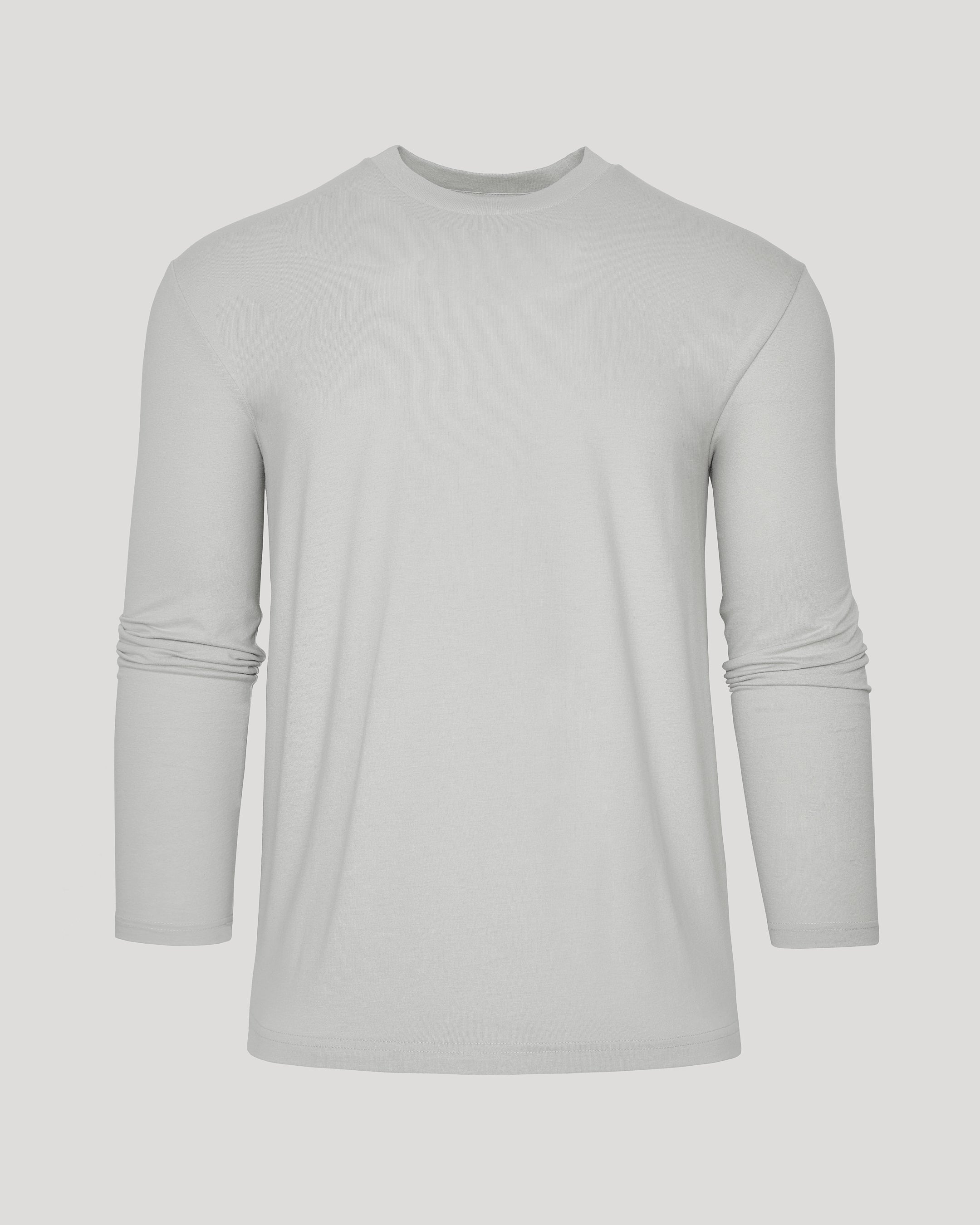 Steel Long Sleeve Crew Neck T-Shirt | Steel Long Sleeve Crew Neck T ...