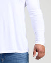 Staple Classic Long Sleeve Crew Neck, white, visible hem and sleeve.