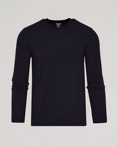 True ClassicBlack Dressy Crew Neck Sweater, slim-fit, long-sleeve, soft knit.