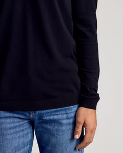 True ClassicBlack Crew Neck Sweater 2-Pack shown with slim fit over jeans.