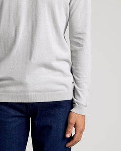 True ClassicTruffle & Heather Gray Crew Neck Sweater 2-Pack worn with jeans.