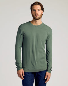 True ClassicMan wearing Black & Moss Crew Neck Sweater 2-Pack, slim fit.