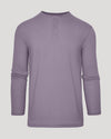 Ashberry Classic Long Sleeve Henley, lavender-purple, crew neckline, button placket.
