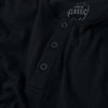 All Black Classic Henley 6-Pack, featuring soft-knit fabric and black buttons.