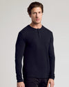 Young man wearing All Black Classic Henley from 3-Pack.