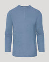 Dark Heather Vintage Navy Classic Long Sleeve Henley with button placket.