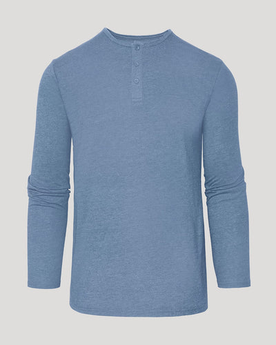 Classic Long Sleeve Henley - Dark Heather Vintage Navy