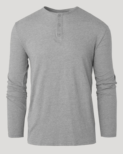 Classic Long Sleeve Henley - Heather Gray