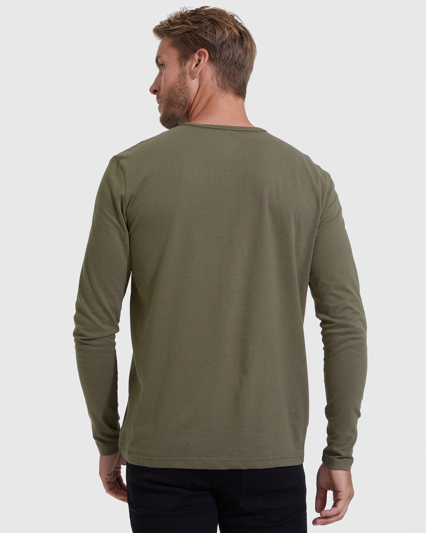 Military Green Classic Long Sleeve Henley