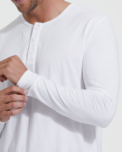 All White Classic Henley 6-Pack