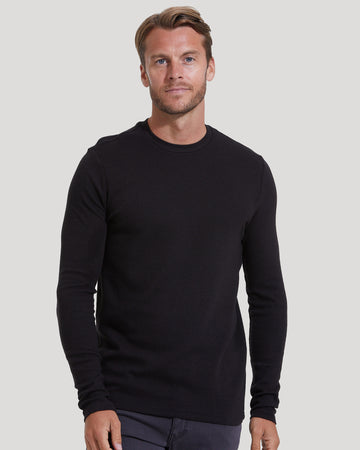 Waffle Long Sleeve Crew Neck
