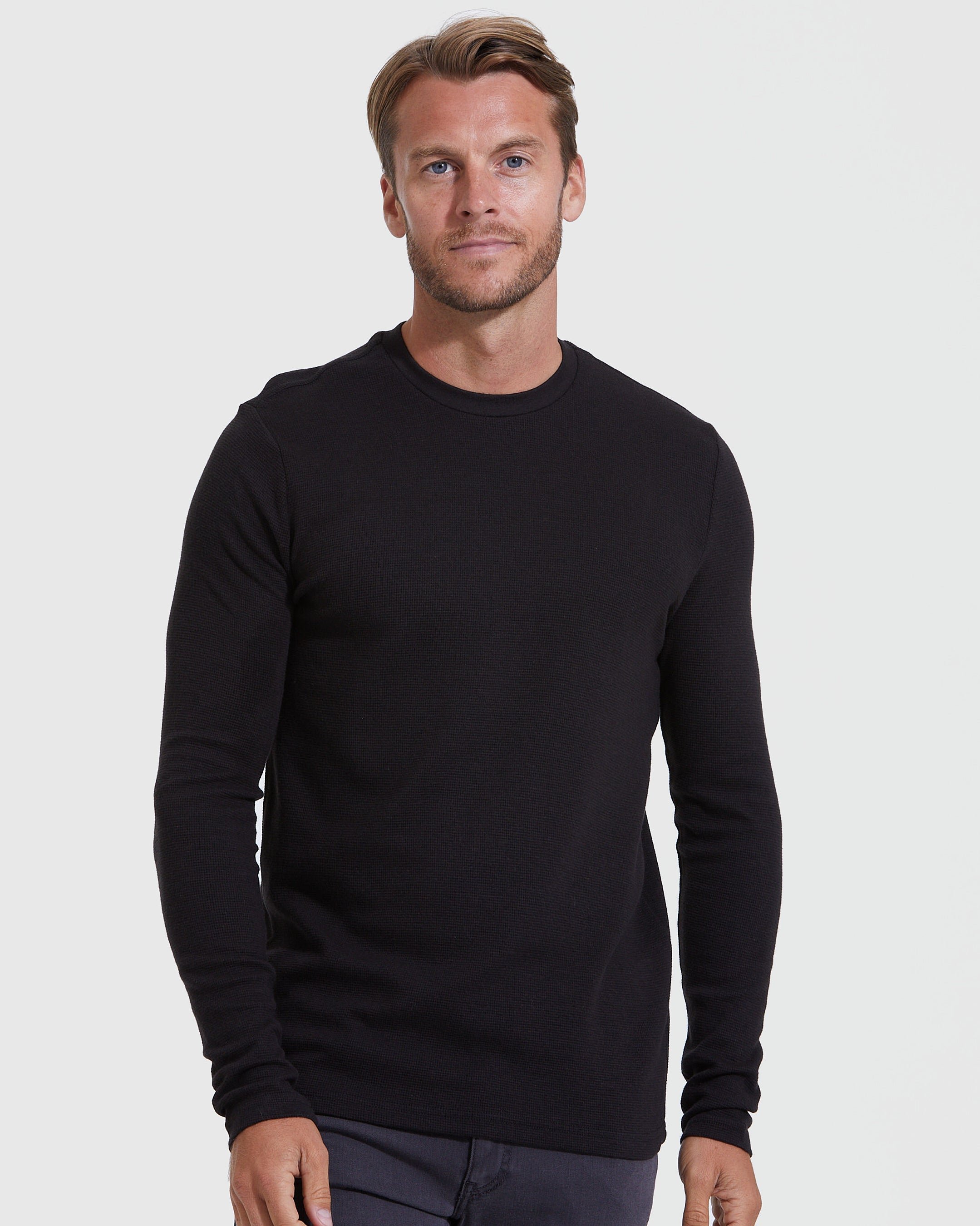 Color Waffle Long Sleeve Crew 3-Pack