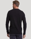 Black Waffle Long Sleeve Crew Neck