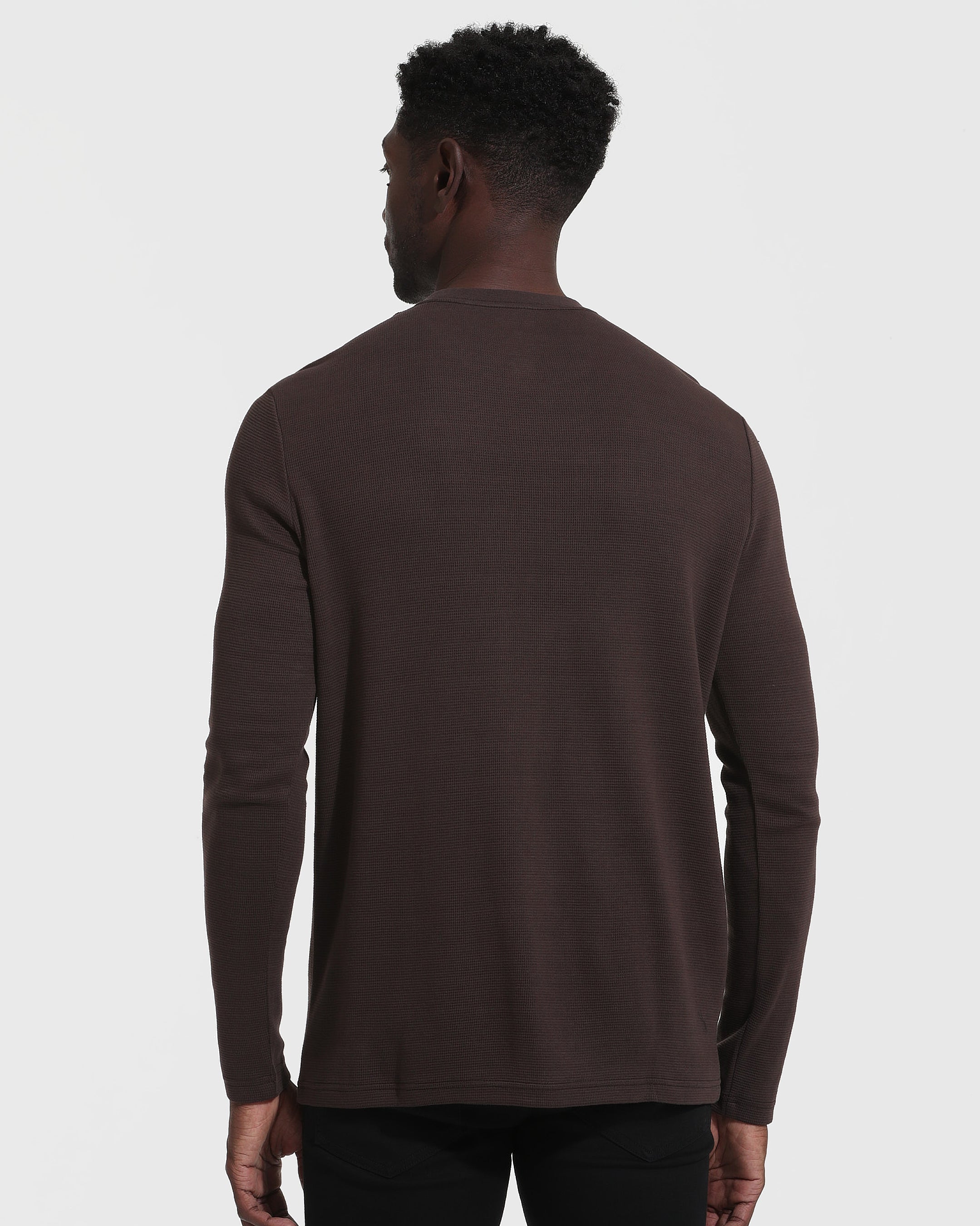 Dark Oak Long Sleeve Waffle Crew | Dark Oak Long Sleeve Waffle