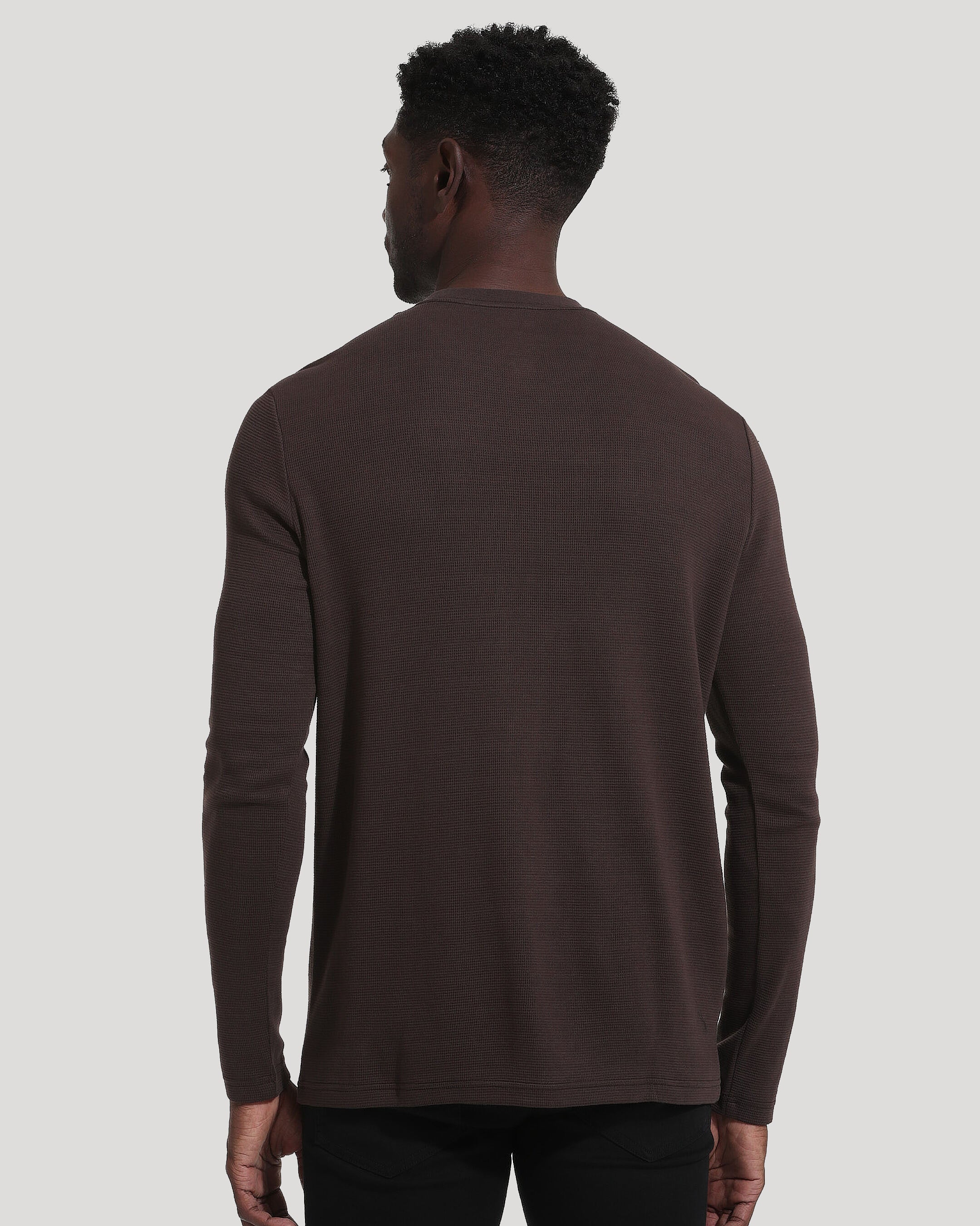 Dark Oak Long Sleeve Waffle Crew | Dark Oak Long Sleeve Waffle