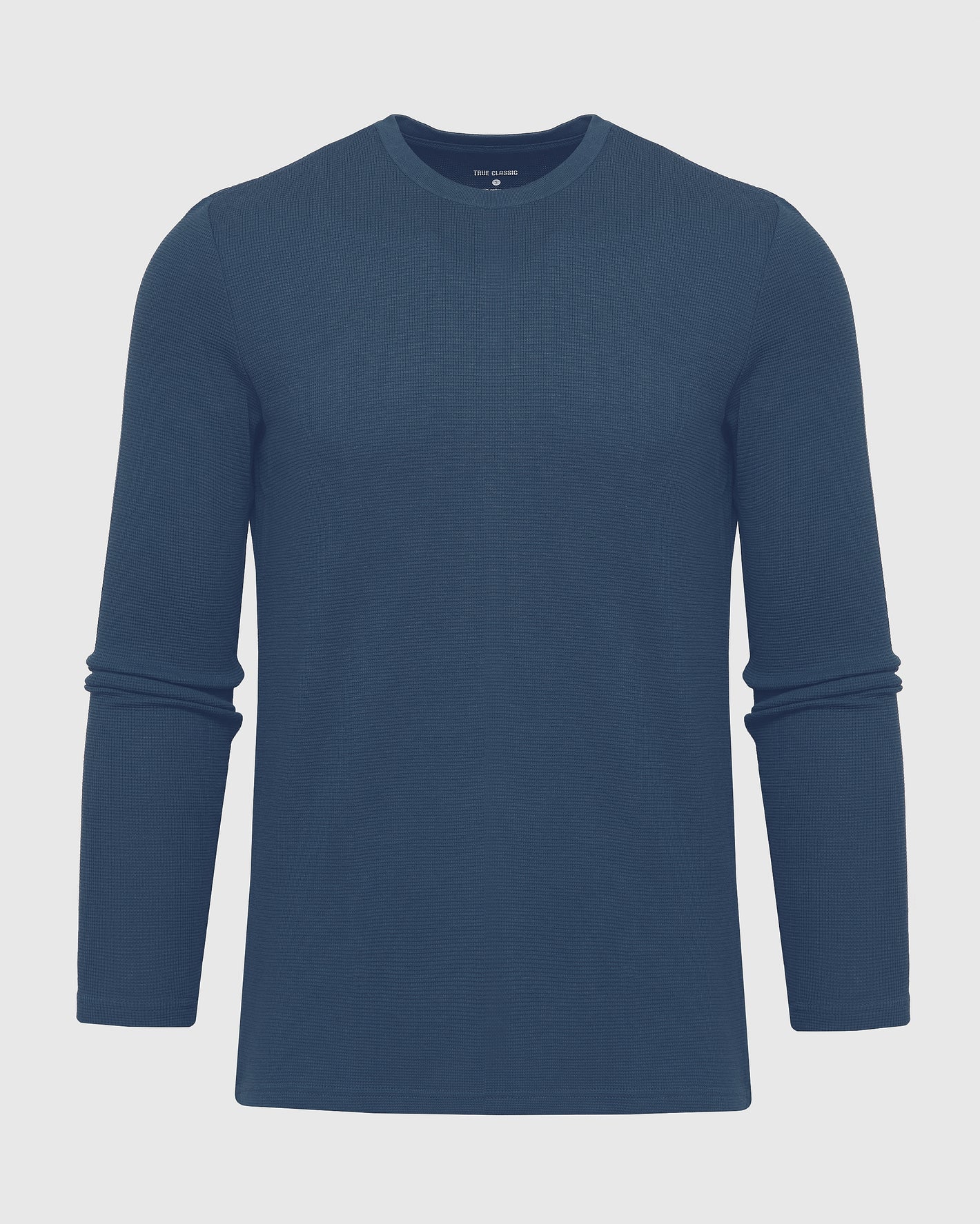 Deep Sea Blue Long Sleeve Waffle Crew