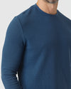 Deep Sea Blue Long Sleeve Waffle Crew