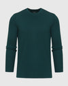 Evergreen Heather Waffle Long Sleeve Crew Neck