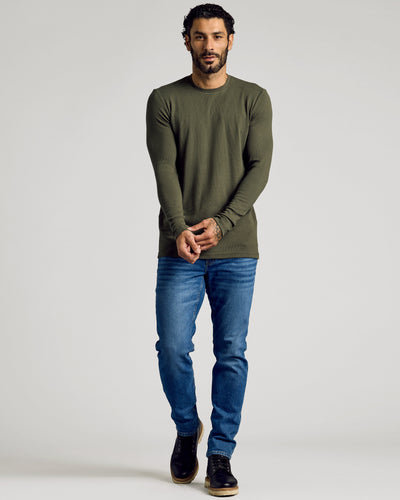 Waffle Long Sleeve Crew Neck