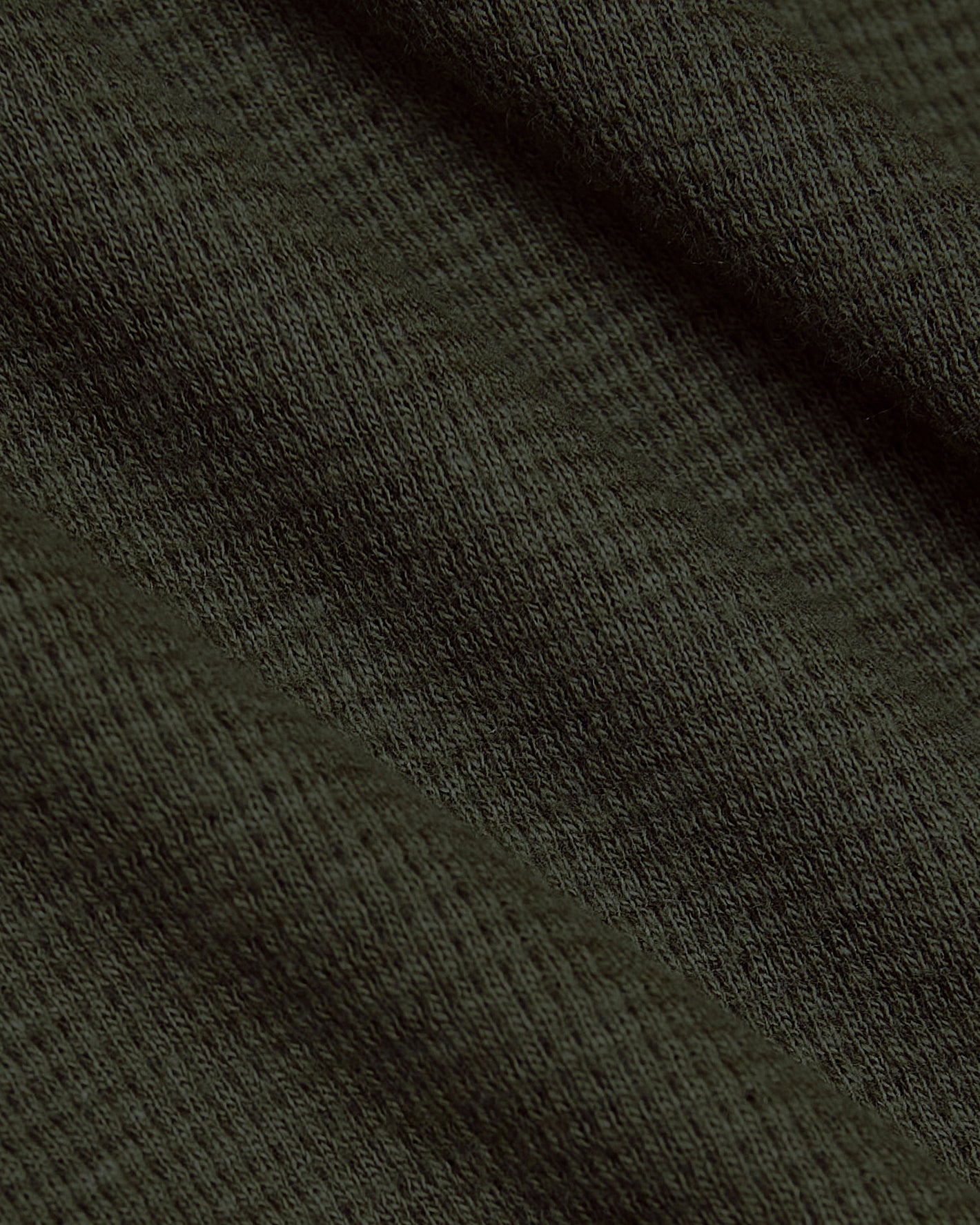 Kelp Waffle Long Sleeve Crew Neck, close-up of textured knit fabric.
