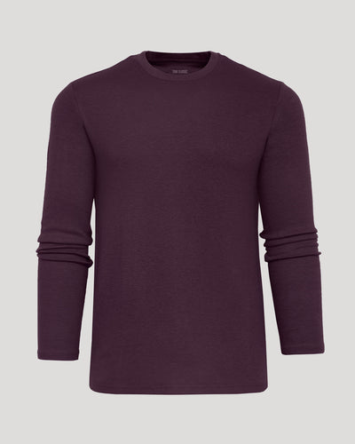 Waffle Long Sleeve Crew Neck - Plum