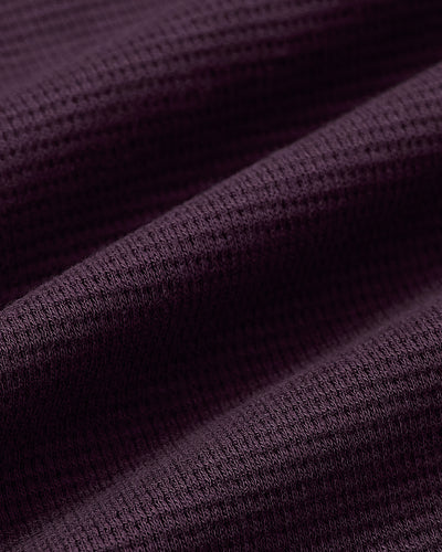 Waffle Long Sleeve Crew Neck - Plum