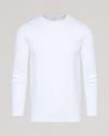 White Waffle Long Sleeve Crew Neck against neutral background.