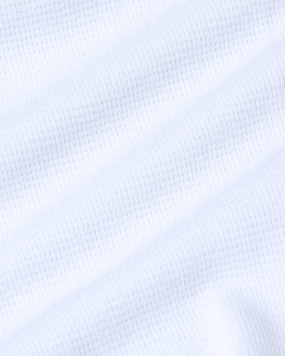 Waffle Long Sleeve Crew Neck - White