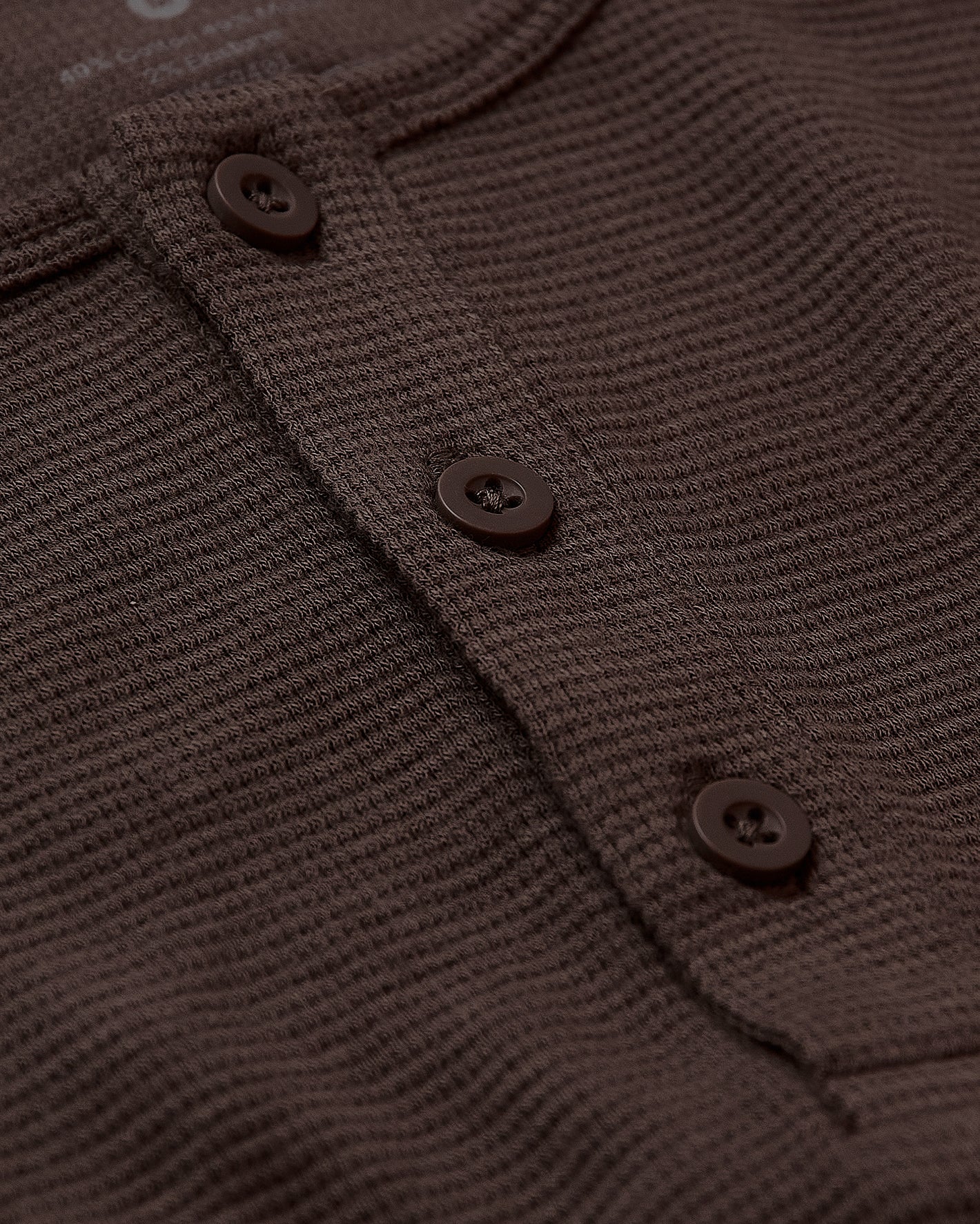 Dark Oak Waffle Long Sleeve Henley