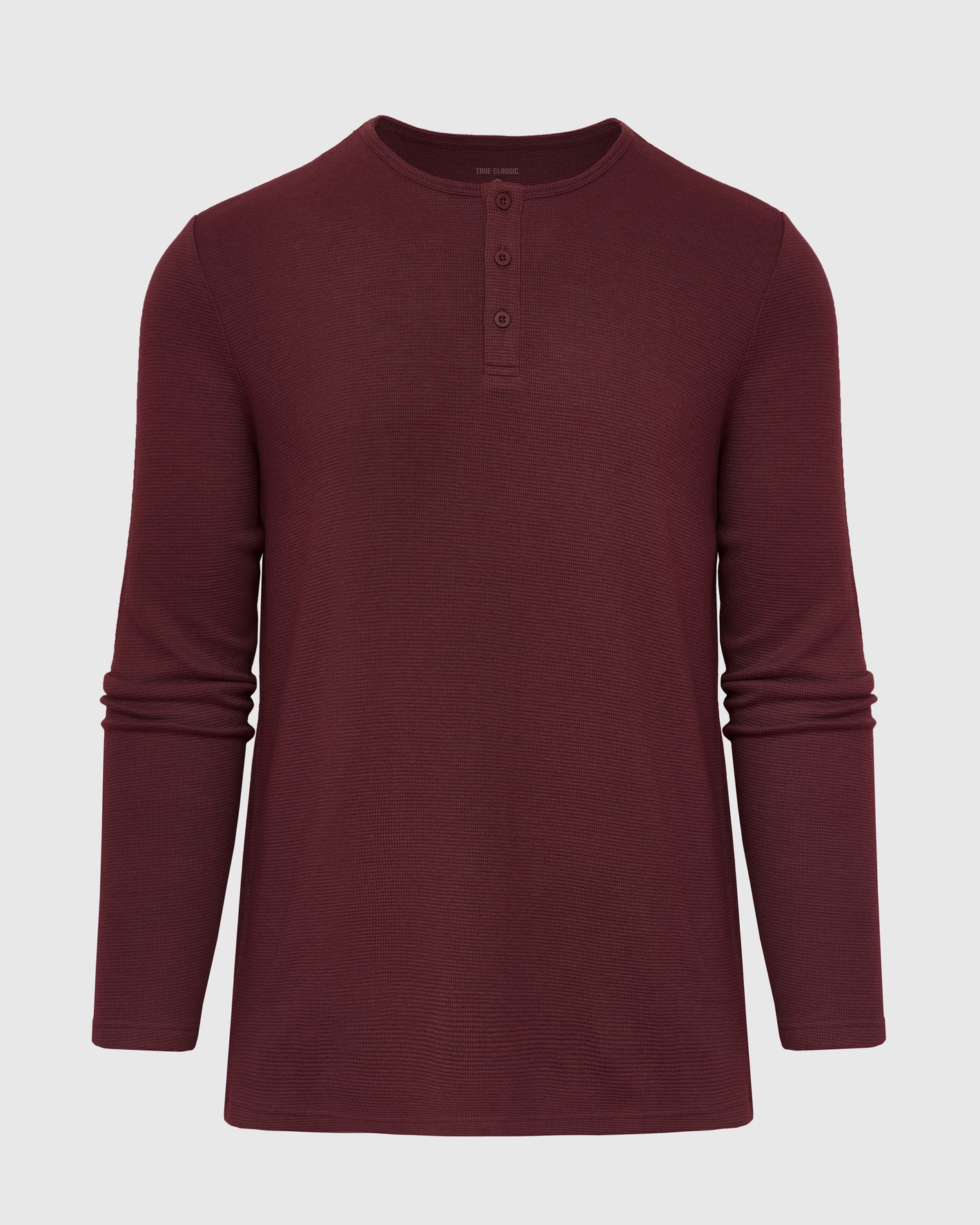 Mahogany Long Sleeve Waffle Henley