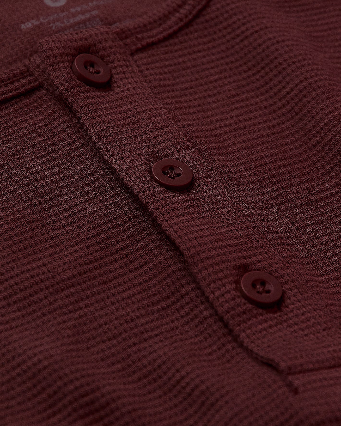 Mahogany Long Sleeve Waffle Henley