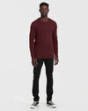 Mahogany Long Sleeve Waffle Henley