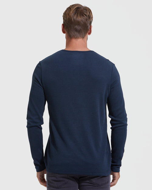 Corridor Waffle Henley in Navy main image 0