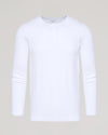 White Waffle Long Sleeve Henley with a three-button placket.