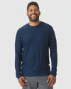 Active Longsleeve-Shirt mit Rundhalsausschnitt in Tiefseeblauem Heather