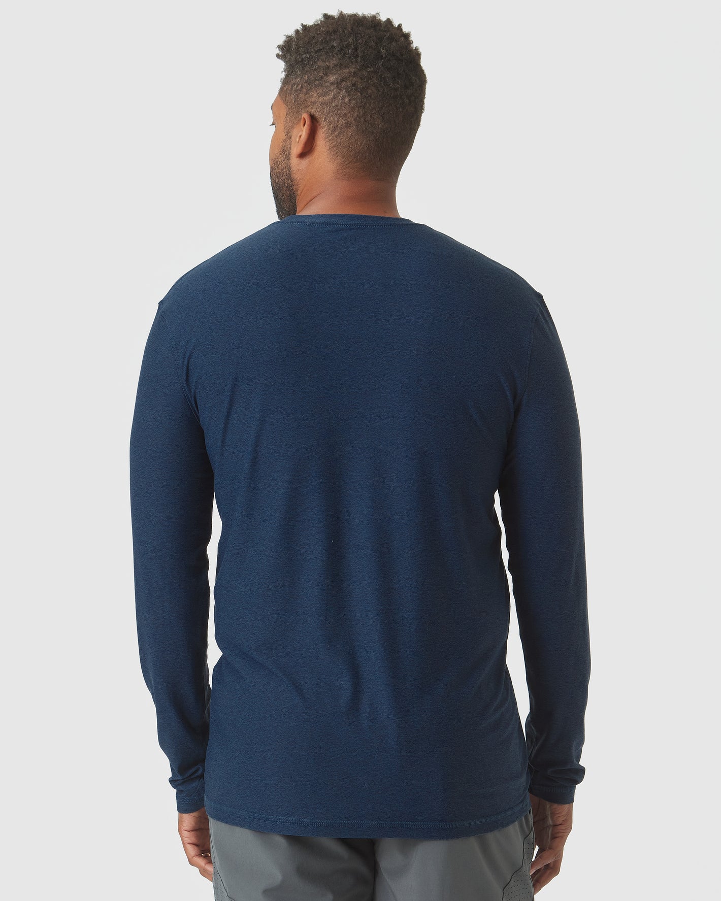 Active Longsleeve-Shirt mit Rundhalsausschnitt in Tiefseeblauem Heather