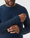 Active Longsleeve-Shirt mit Rundhalsausschnitt in Tiefseeblauem Heather