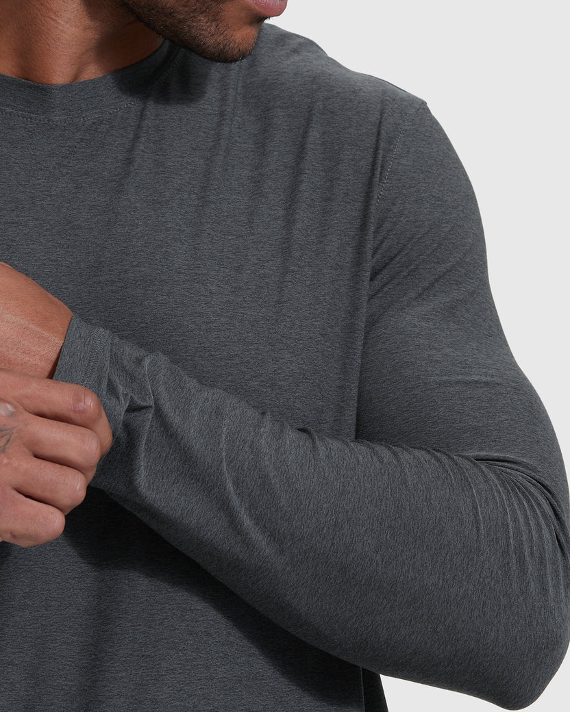 Charcoal Heather Gray Active V-Neck