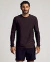 Dark Heather Cocoa Active Long Sleeve Crew T-Shirt