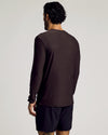 Dark Heather Cocoa Active Long Sleeve Crew T-Shirt