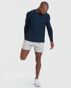 True ClassicAthletic man in navy Active Long Sleeve Crew 3-Pack.