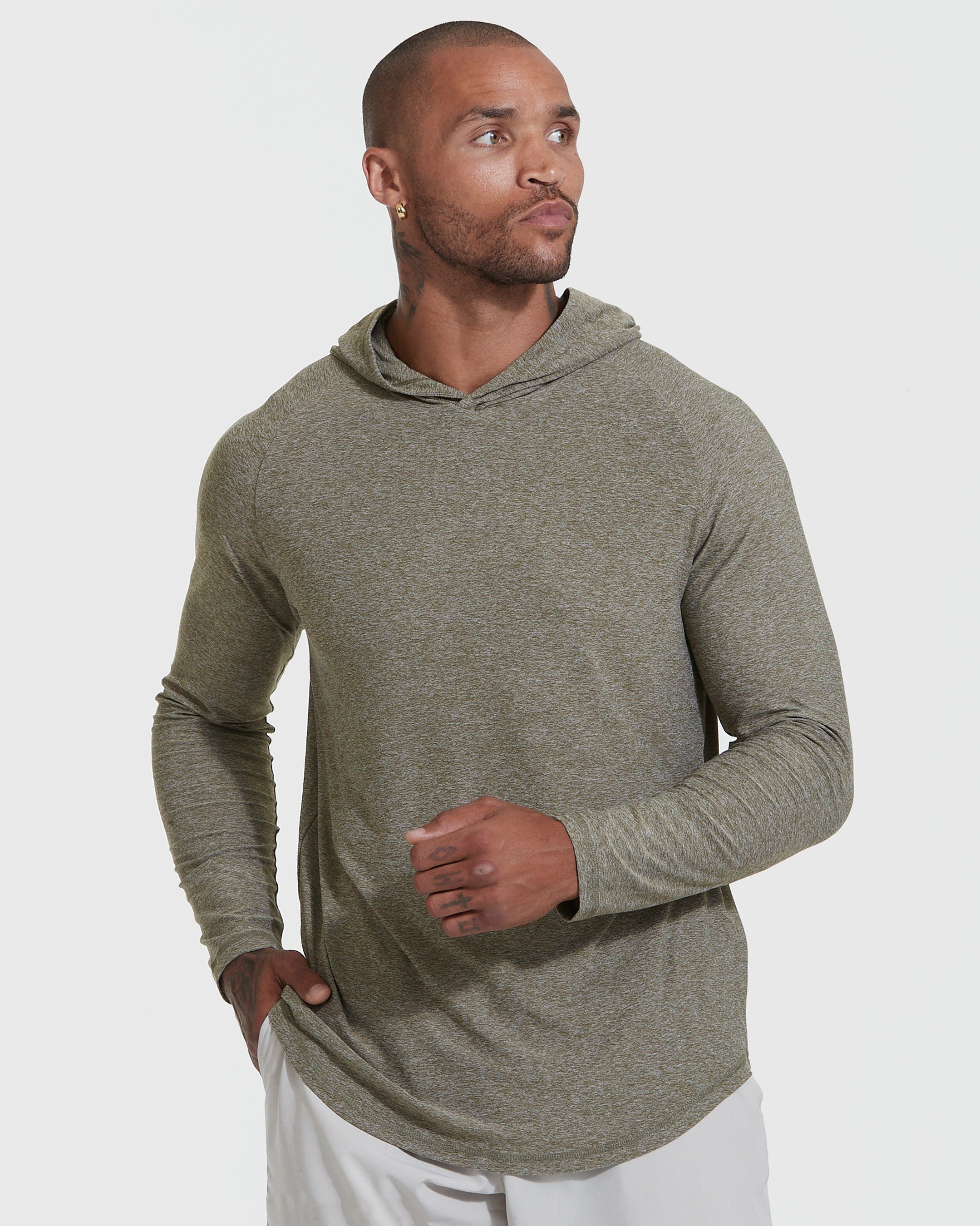 Heather Military Green Active Hoodie