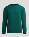 Deep Emerald Fleece French Terry Pullover Crew Neck against neutral backdrop.