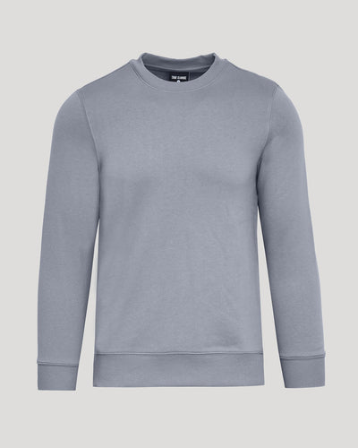Dusty Blue Fleece French Terry Pullover Crew Neck