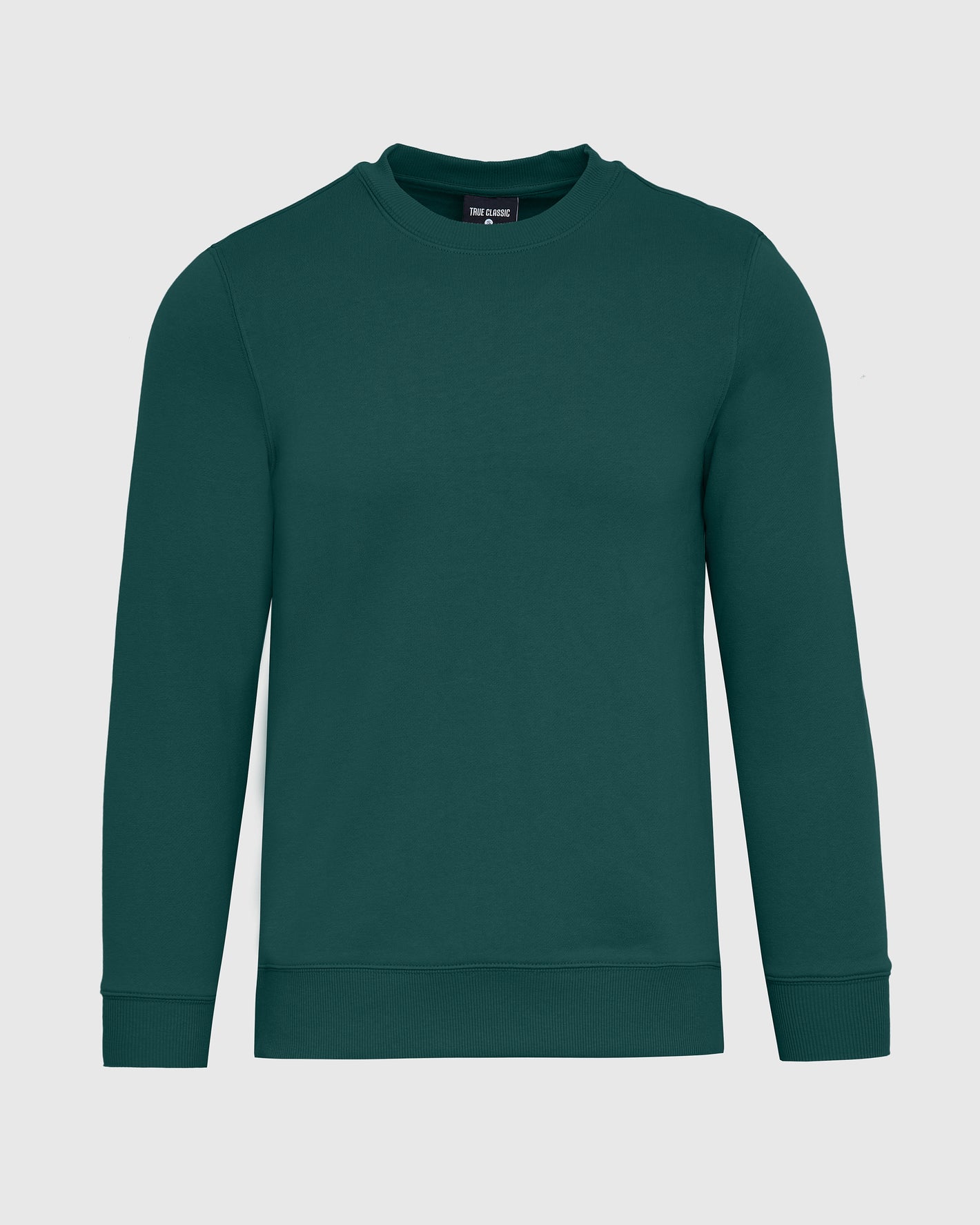 Emerald Fleece French Terry Pullover Crew Neck Sweatshirt with ribbed trim.