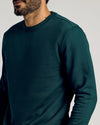 Emerald Fleece French Terry Pullover Crew Neck Sweatshirt on bearded man.