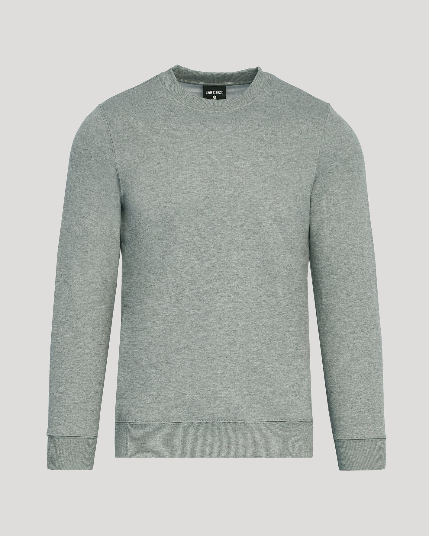 Heather Gray Fleece French Terry Pullover Crew Neck