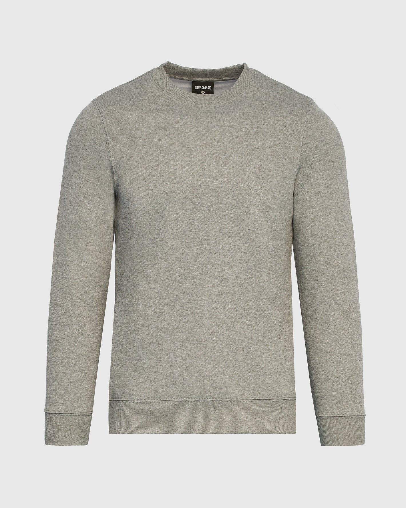 Dark Heather Gray Fleece French Terry Pullover Crew Neck sweatshirt.