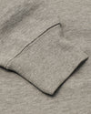 Close-up of Dark Heather Gray Fleece French Terry Pullover Crew Neck cuff.