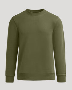 True ClassicMilitary Green Fleece French Terry Pullover Crew Neck
